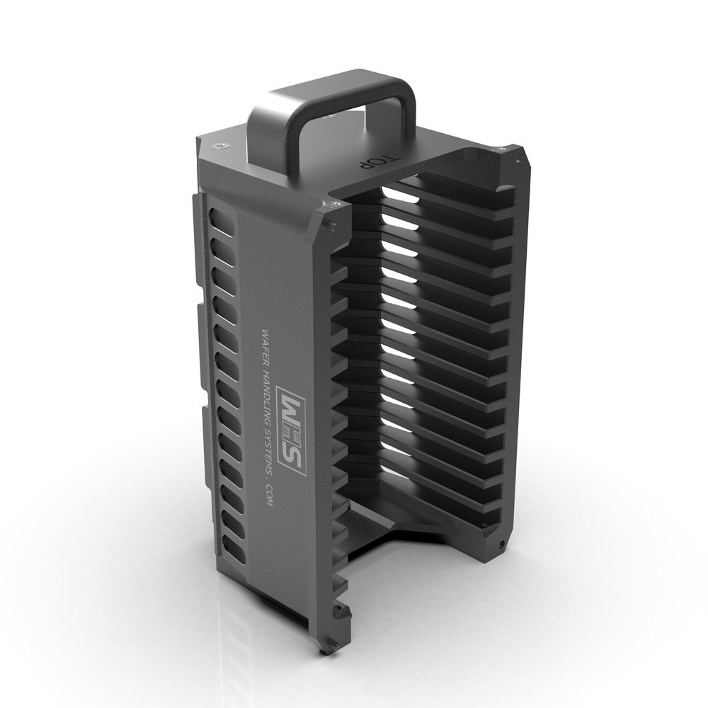 Aluminum hard clear anodized cassette BI-PITCH | 13 slot | Handle | Flat slot-/thick wafer (WHS-M1) 76 mm (3") Aluminum hard clear anodized cassette BI-PITCH | 13 slot | Handle | Flat slot-/thick wafer (WHS-M1) 76 mm (3")