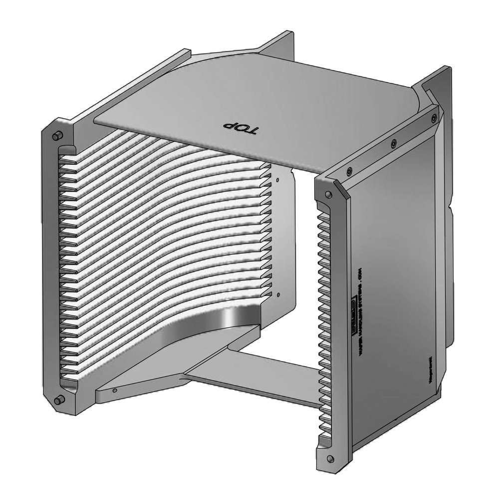 8" (200 mm) Aluminum hard clear anodized cassette | 25 slot End wall / H-bar | Angular | MOQ 5 8" (200 mm) Aluminum hard clear anodized cassette | 25 slot End wall / H-bar | Angular | MOQ 5