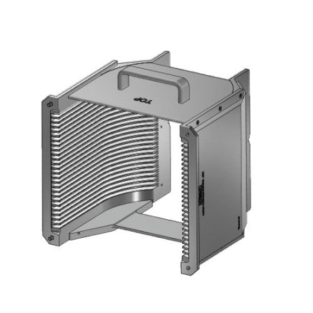8" (200 mm) Aluminum hard clear anodized cassette | 25 slot End wall / H-bar | Handle | Flat | MOQ 5