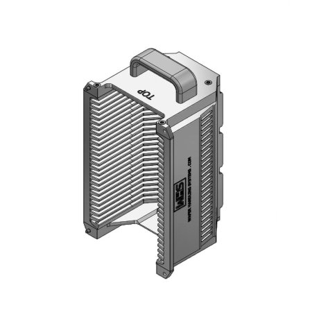 3" (76 mm) Aluminum electroless nickel cassette | 25 slot End wall / H-bar | Handle | Angular | MOQ 5