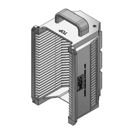 3" (76 mm) Aluminum hard clear anodized cassette | 25 slot End wall / H-bar | Handle | Angular | MOQ 5