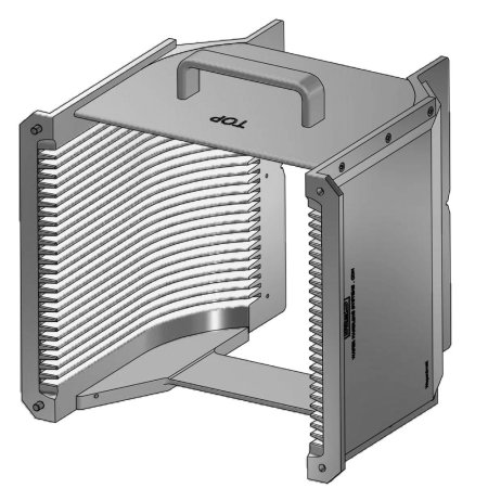 8" (200 mm) Aluminum hard clear anodized cassette | 25 slot End wall / H-bar | Handle | Angular | MOQ 1 8" (200 mm) Aluminum hard clear anodized cassette | 25 slot End wall / H-bar | Handle | Angular | MOQ 1